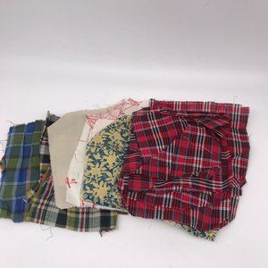 Vintage Fabric Remnants, 6in Square Stack of 20, Variety of Pattern Cloth Colors